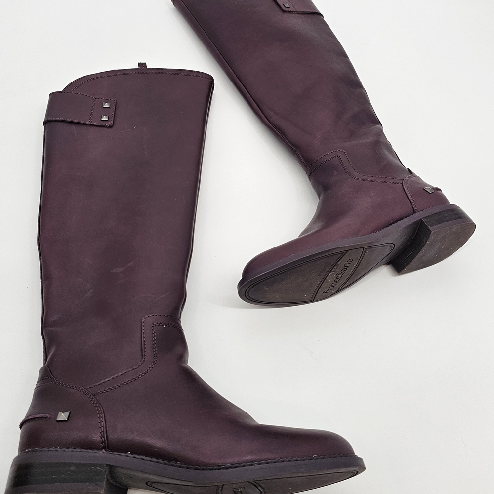 Franco Sarto Leather Boots in Plum